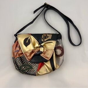 Sharif Gold and Black Crossbody Bag